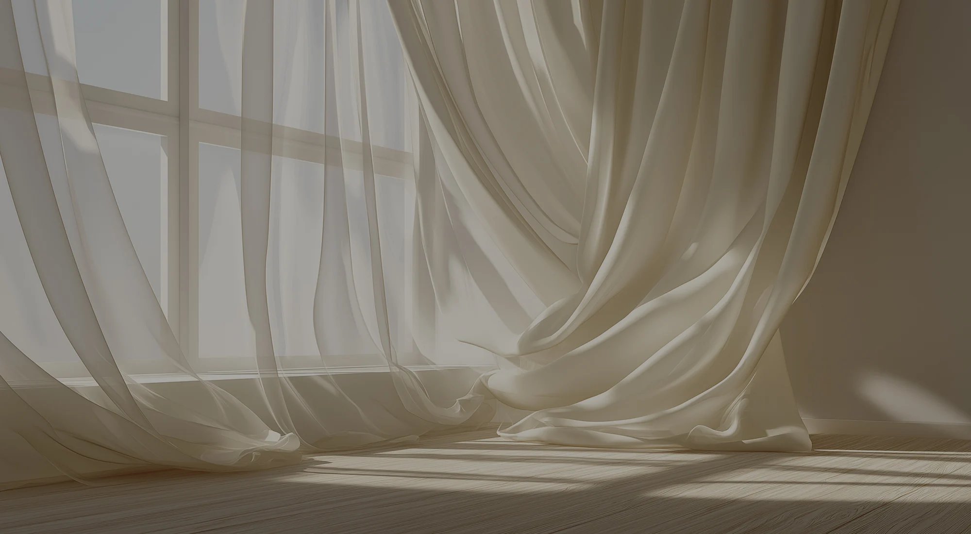 Soft light and flowing fabric from Lucenne’s brand collection